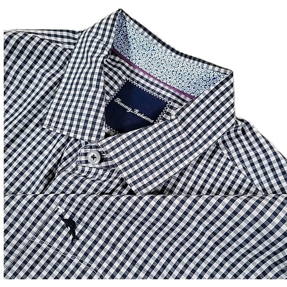 Tommy Bahama Other - Tommy Bahama LARGE  Button Down Shirt BLUE& White‎ Checked, LOGO